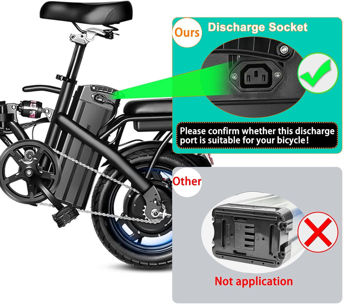 Foldable Electric Bicycle Battery 48V 10Ah/13Ah/20Ah for E-Bike with UL 2271 Certification