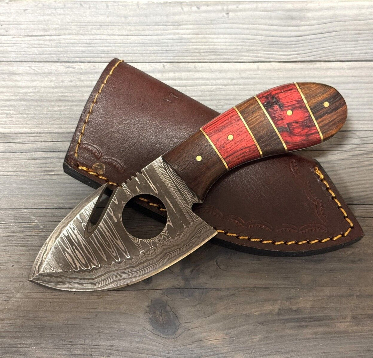 Handmade Damascus Folding Knife with Multiple Color Variants