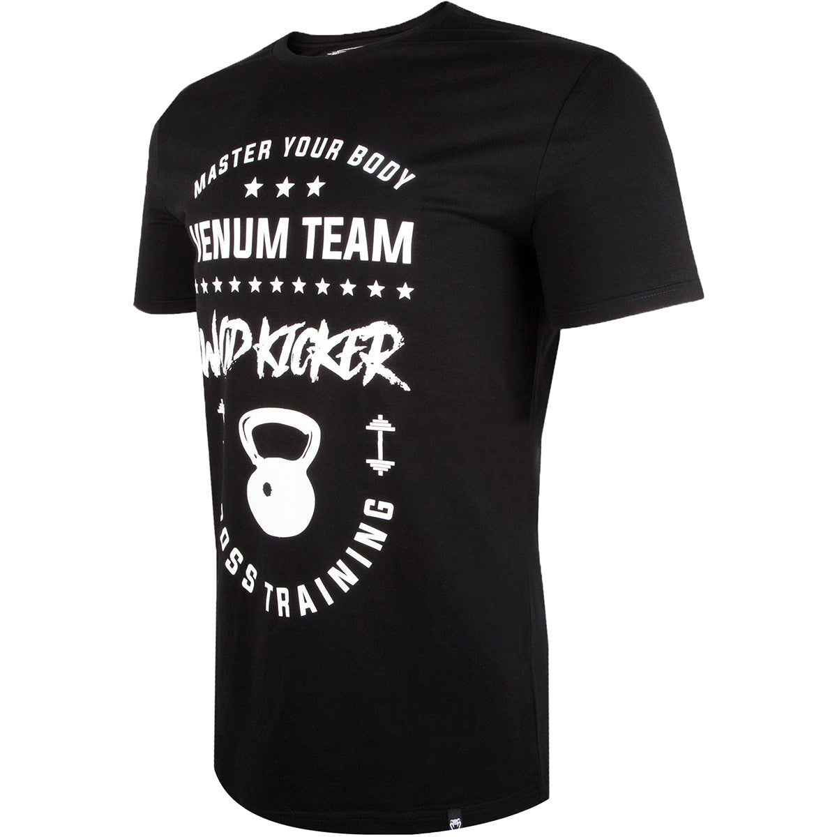 Venum Wod Kicker MMA T-Shirt - Black & White, Athletic Fit
