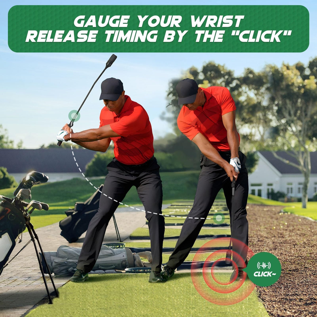 Golf Swing Trainer - Weighted Tempo Practice Aid with Sound Feedback