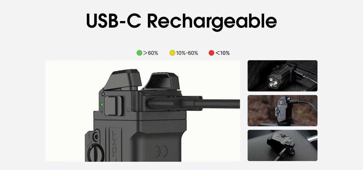 Rechargeable Mountable LED Tactical Flashlight 1200 Lumens for Rail Systems