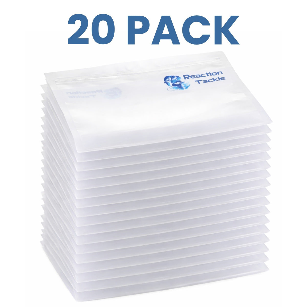 Fishing Bait Organizer Bags 10 or 20 Pack - Clear Soft Plastic Storage Pouches