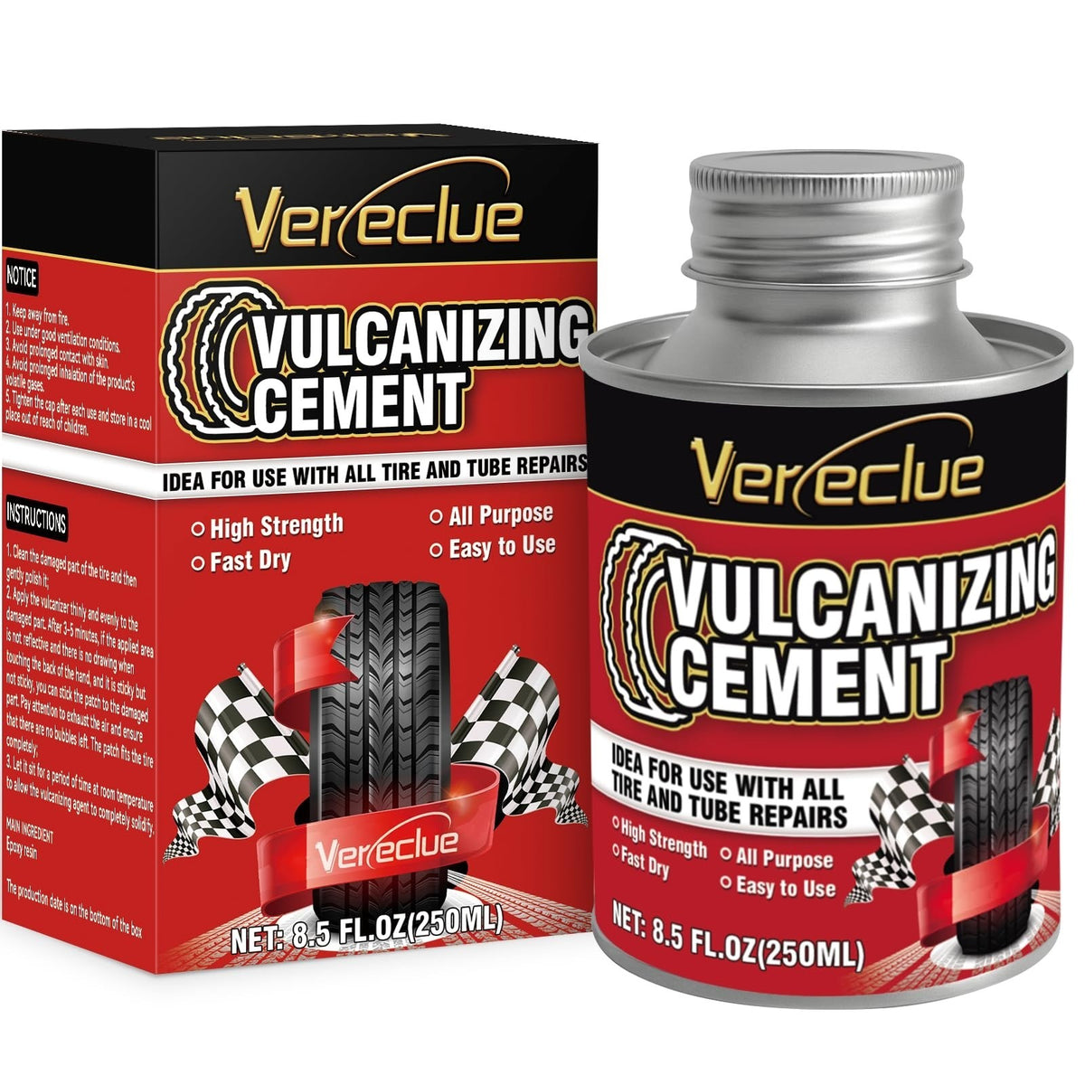Heavy Duty Tire Patch Kit with Rubber Cement for Bicycle Motorcycle Car Inner Tubes