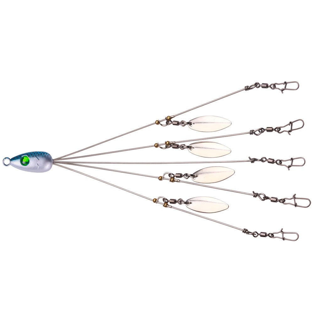 Umbrella Fishing Rig with 4 Blades and 5 Arms for Bass Tackle - Multiple Sets & Colors