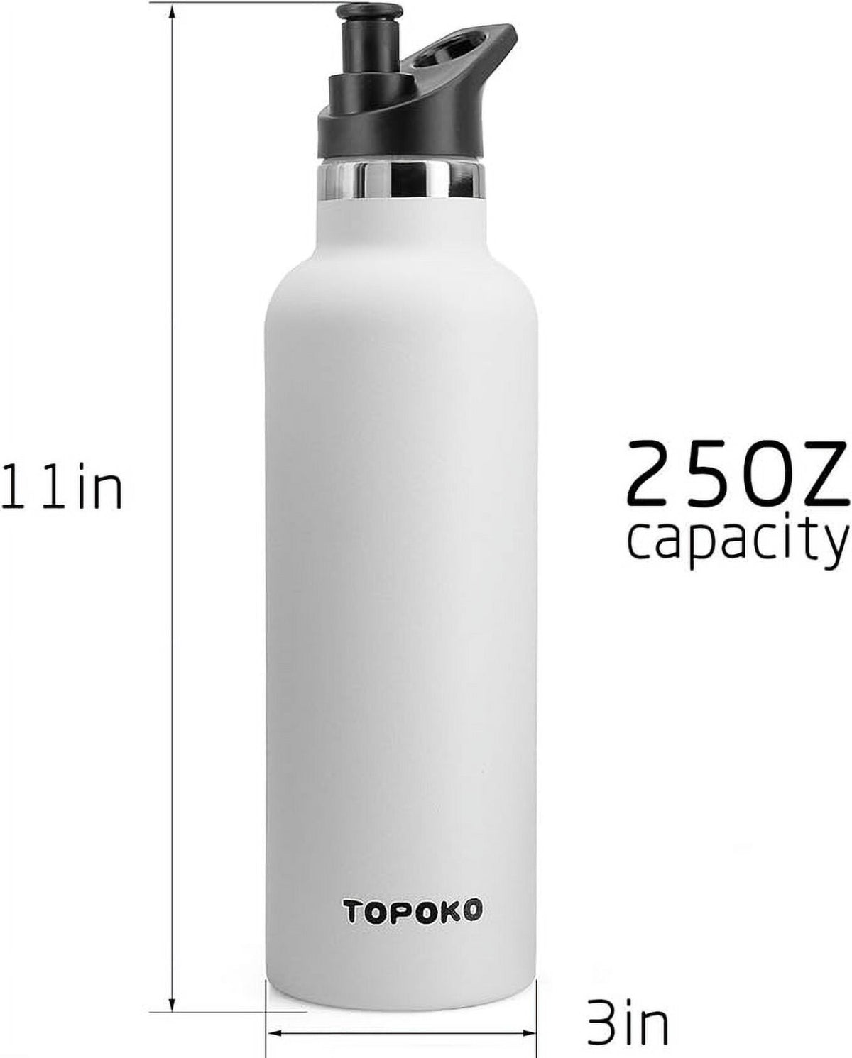 25 oz Stainless Steel Water Bottle with Double Wall Insulation and Bite Valve