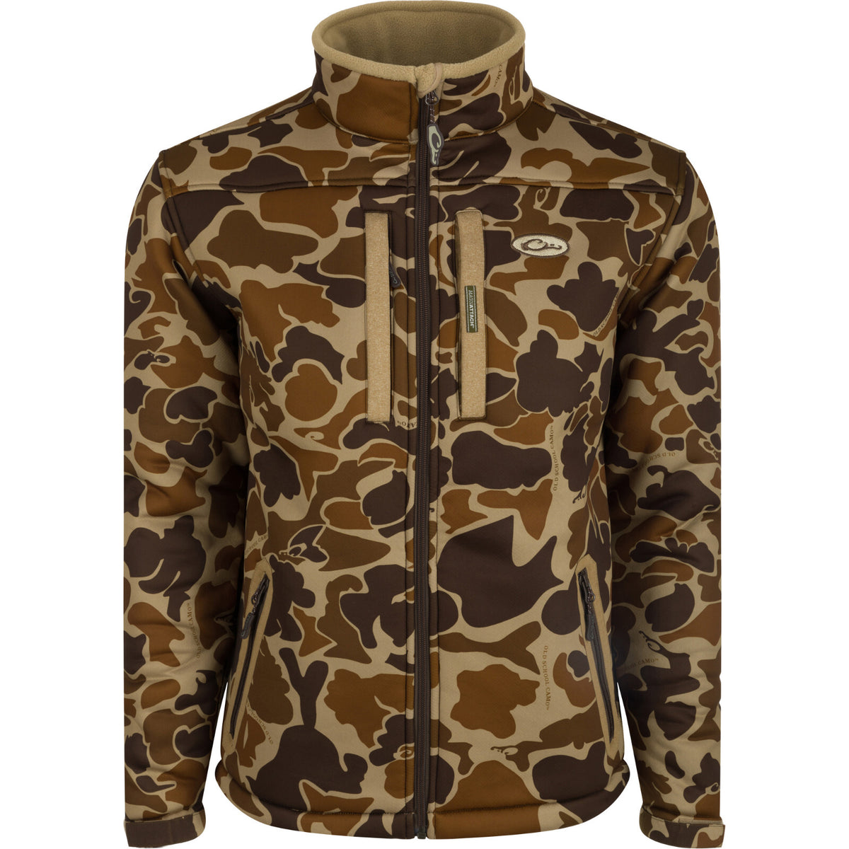 Men's Full Zip Hunting Jacket with Camouflage Pattern - Waterfowl Outerwear