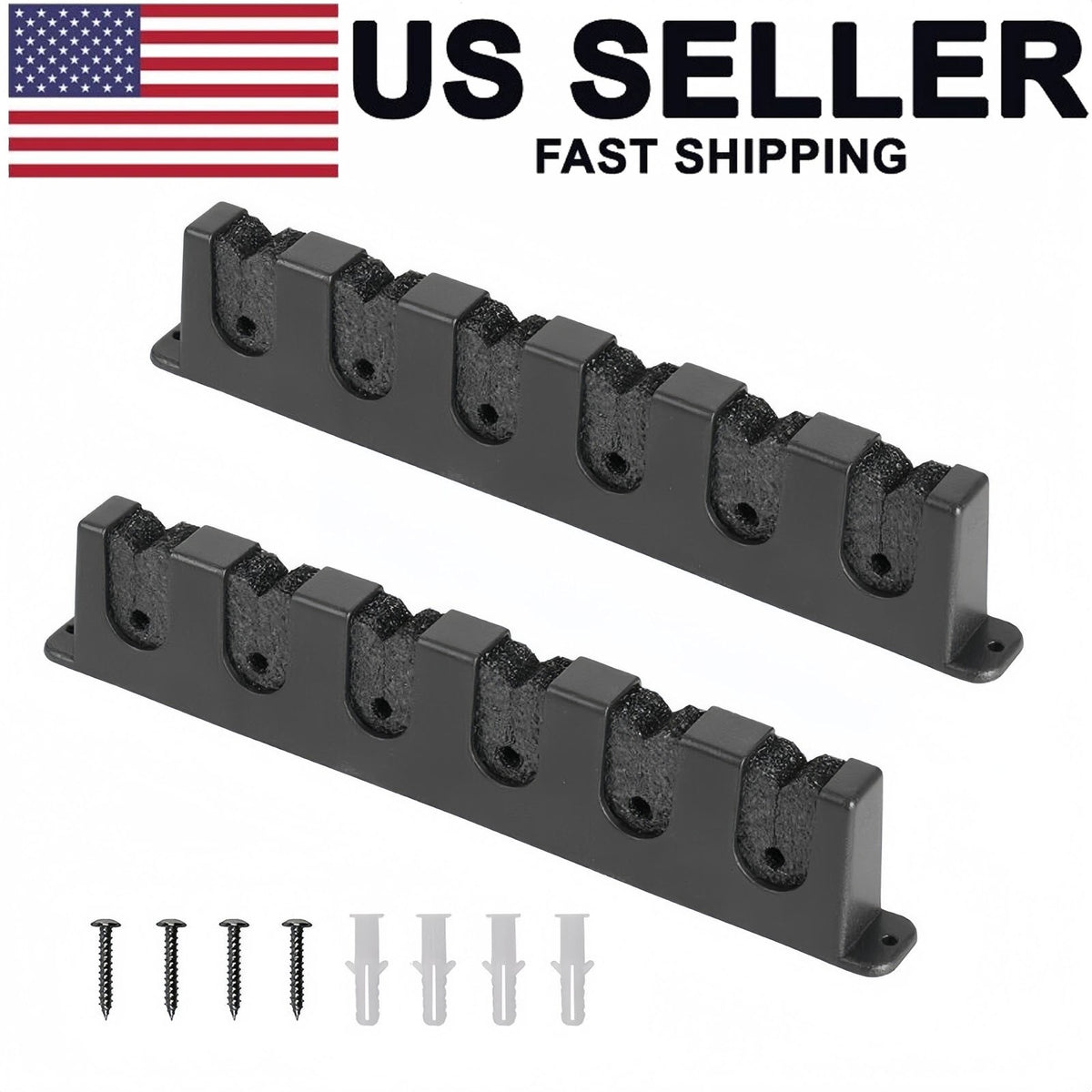 Vertical Fishing Rod Rack Wall Mount Holder for 6 Poles Storage Stand