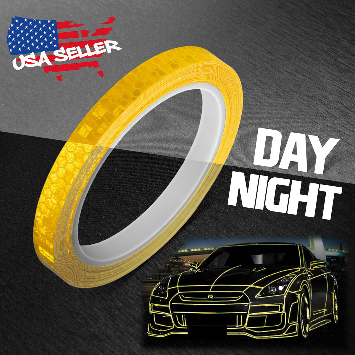 Reflective Safety Tape 26FT Roll Self-Adhesive Pinstripe Decal for Vehicles & Outdoor Gear