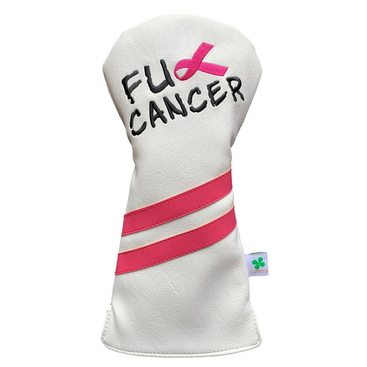 Foretra Limited Edition Golf Driver Headcover - F U Cancer Design, White