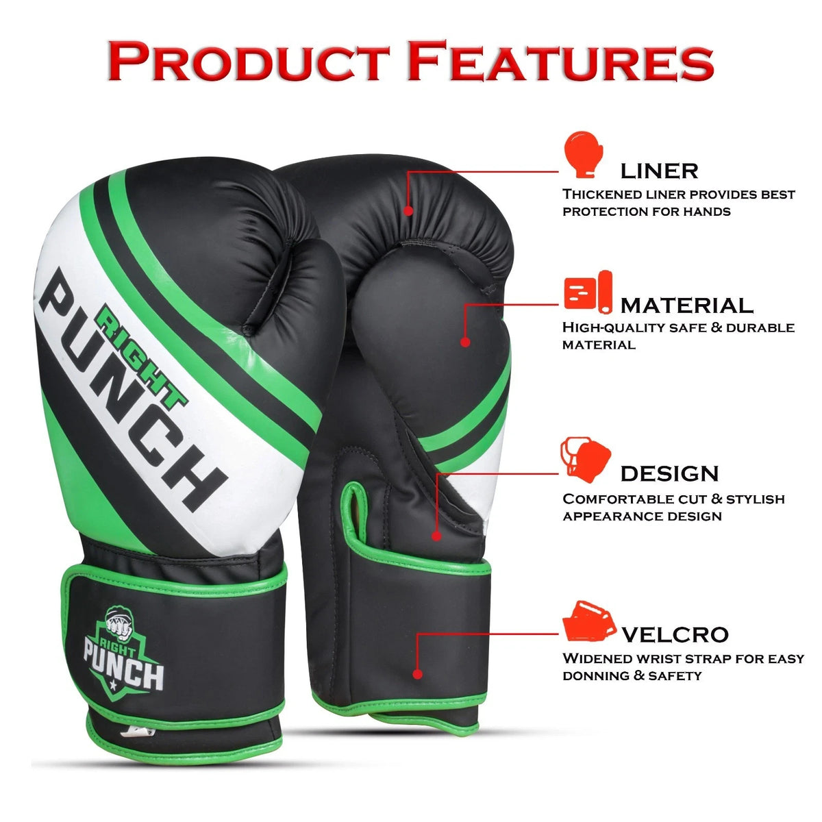 Boxing Shorts & Gloves Set for Men Women Training MMA Kickboxing Gear