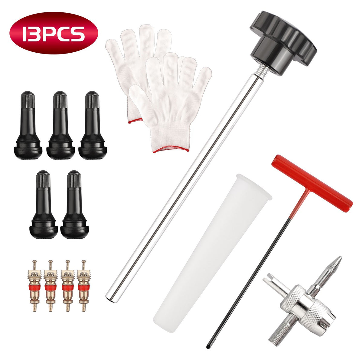 Valve Stem Tool Kit for Tire Repair and Installation - 13 or 23 Pieces