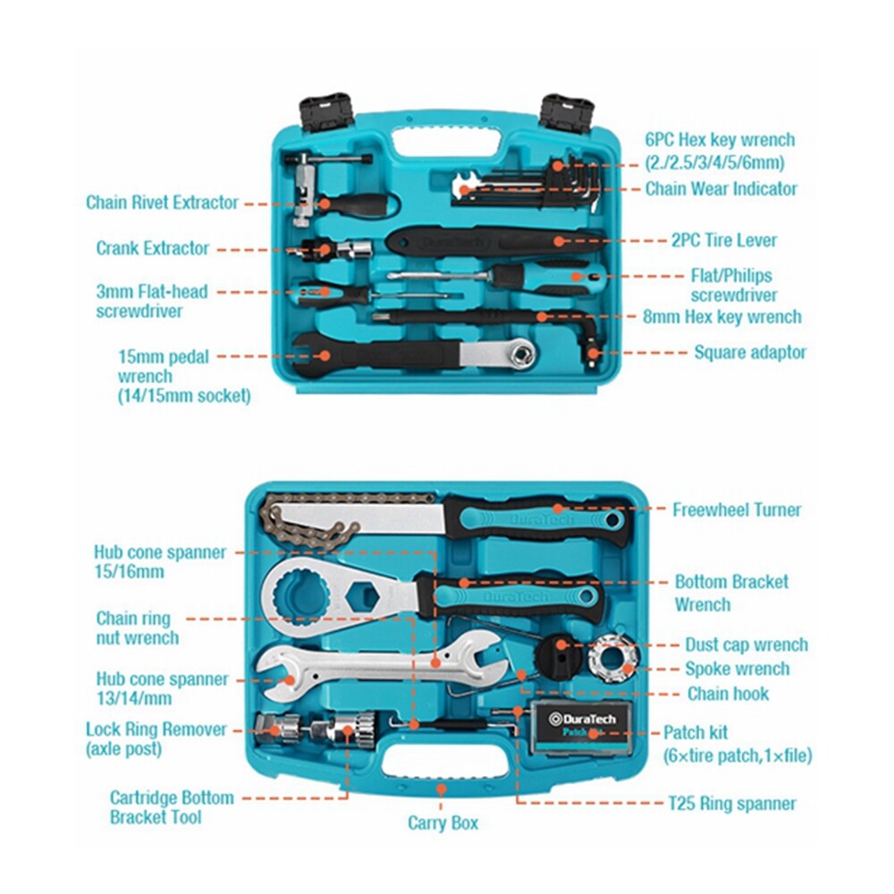 35-Piece Bicycle Repair Kit with Tools and Case for All Bike Types