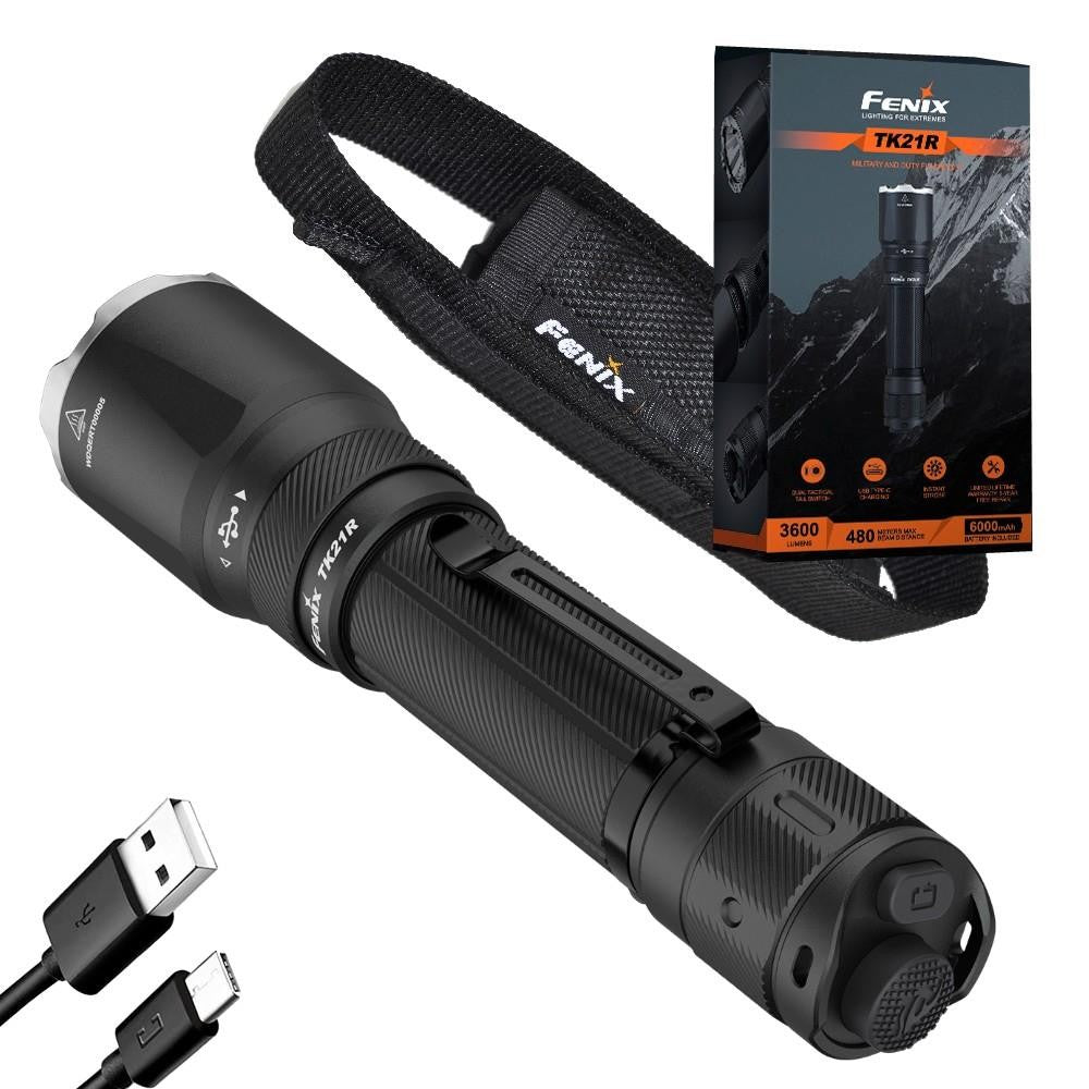 Rechargeable Tactical LED Flashlight 3600 Lumens with Battery and Accessories