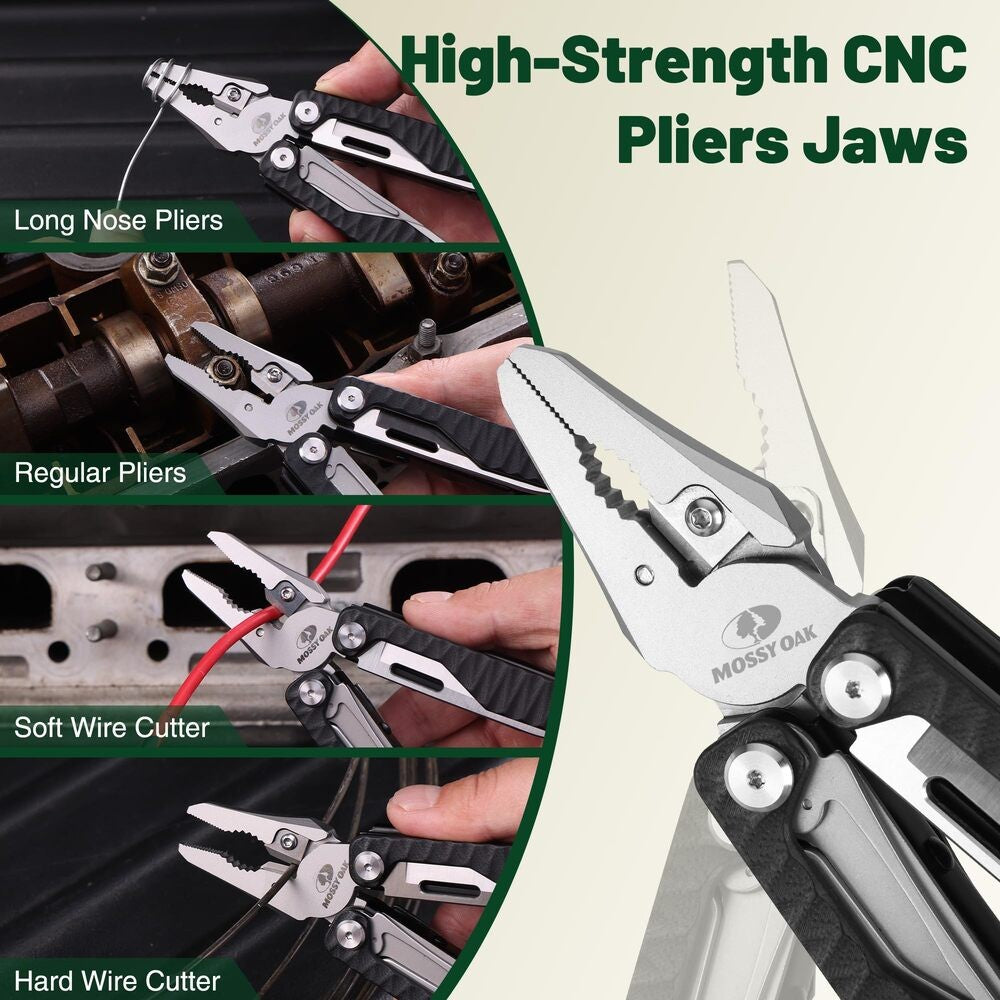 17-in-1 Multi Tool with CNC Steel Pliers for Camping, Hiking, Survival