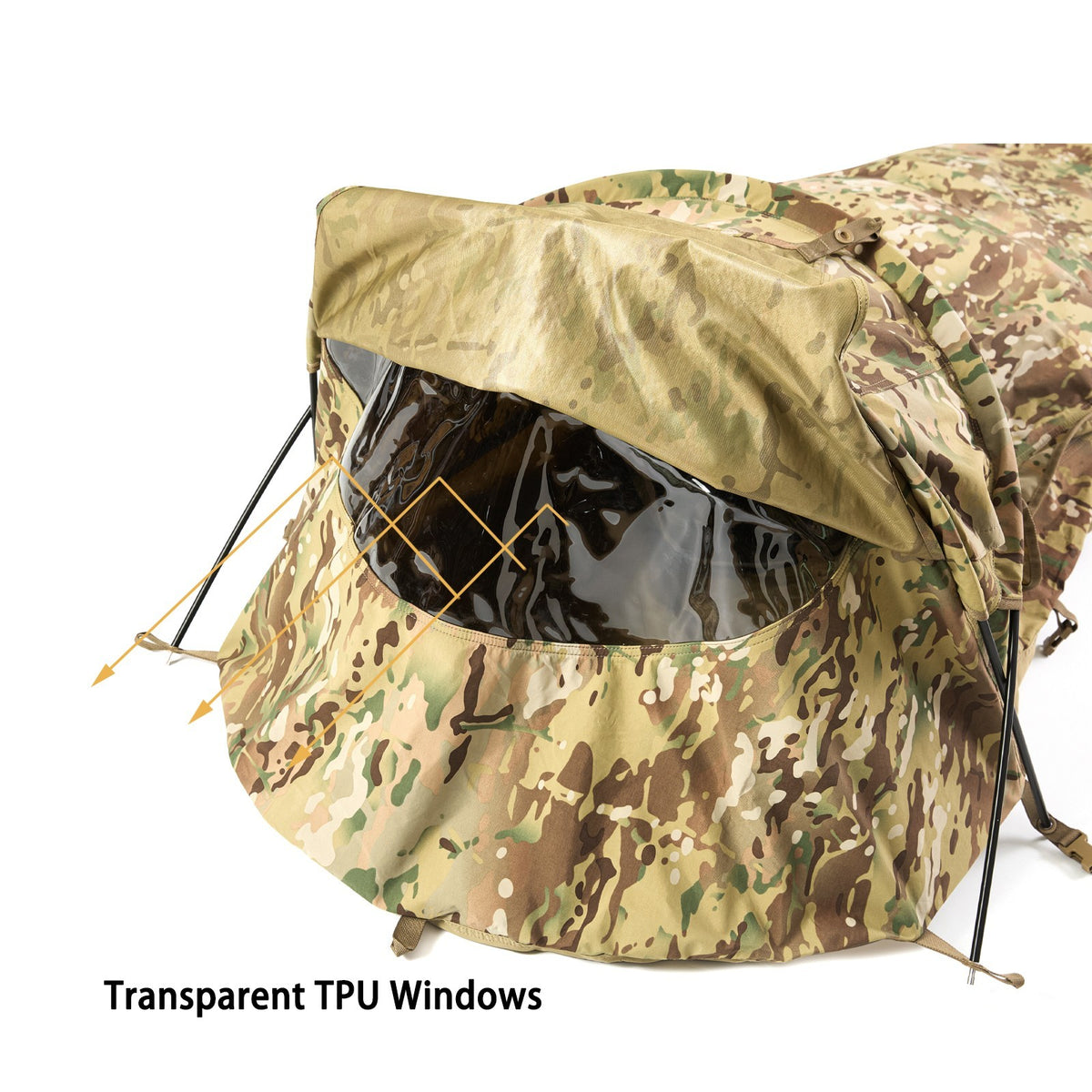 Waterproof Windproof Solo Tactical Bivy Tent with Poles and Window