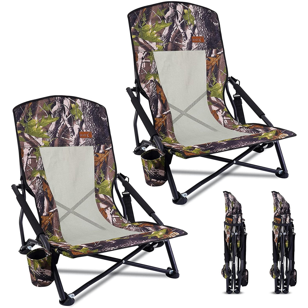 Heavy Duty Folding Camping & Hunting Chair with Cup Holder - Lightweight & Durable