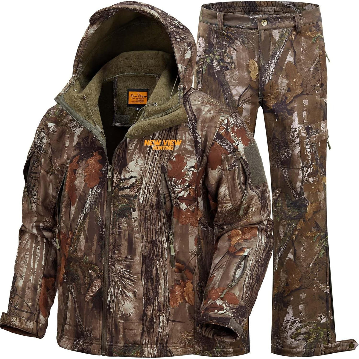 Men's Camouflage Hunting Clothes Set Quiet Warm Jacket & Pants