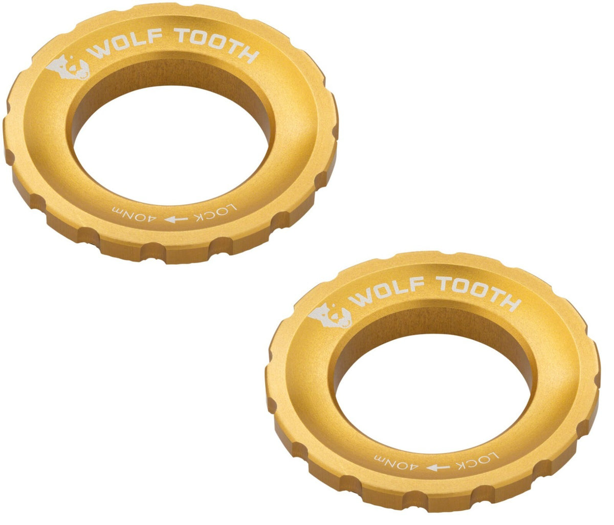 2 Pack Bicycle CenterLock Rotor Lockring Set - External Splined Aluminum