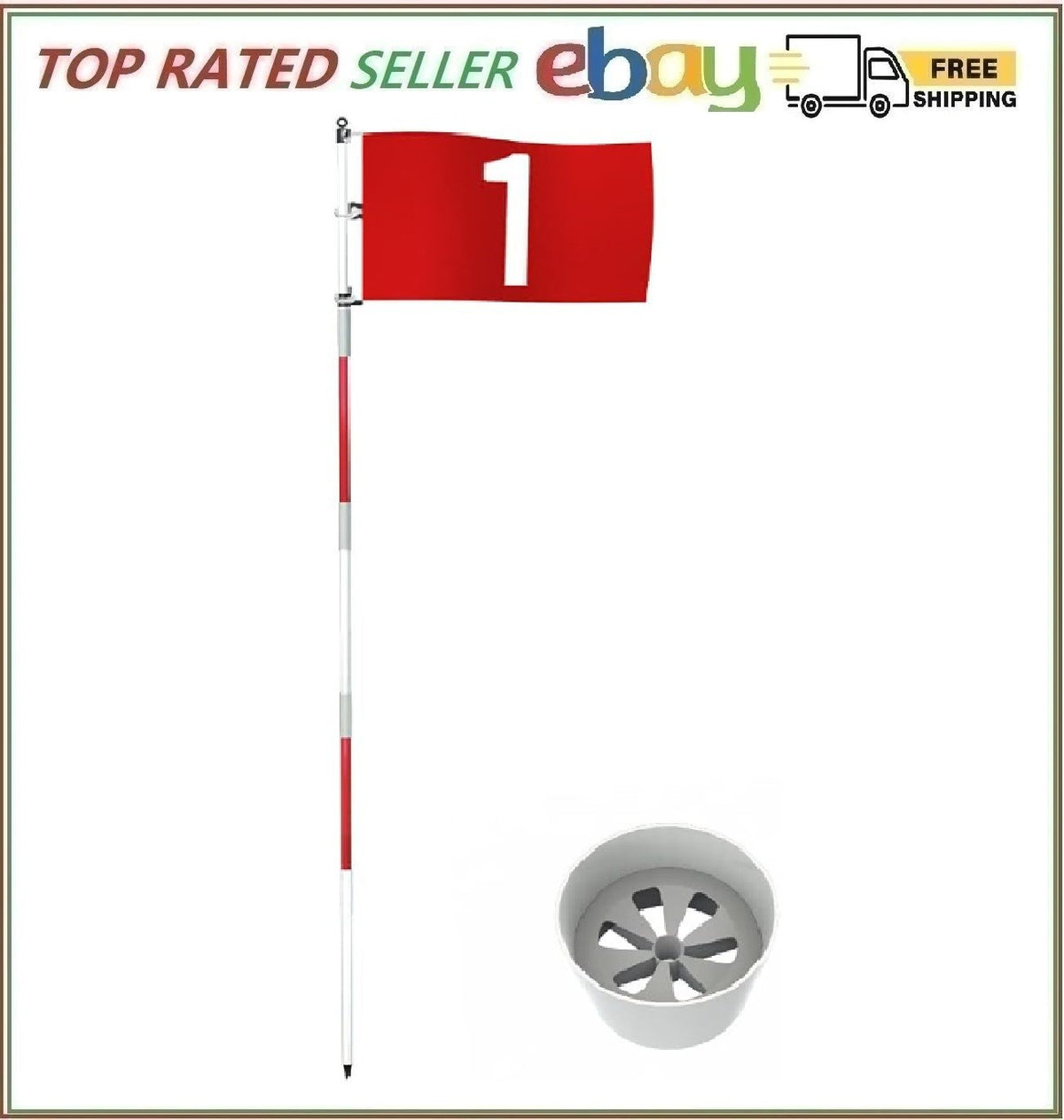 6Ft Golf Flagstick and Cup Set for Yard Driving Range and Golf Practice