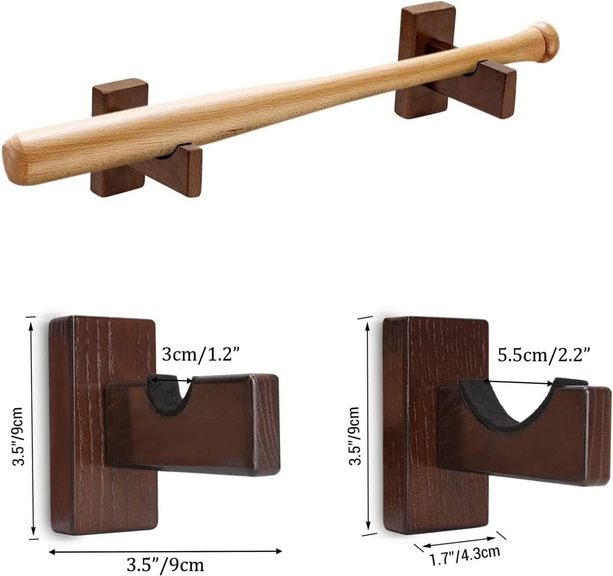 Lightsaber Wall Mount Rack Wooden Display Stand for Collectible Sword