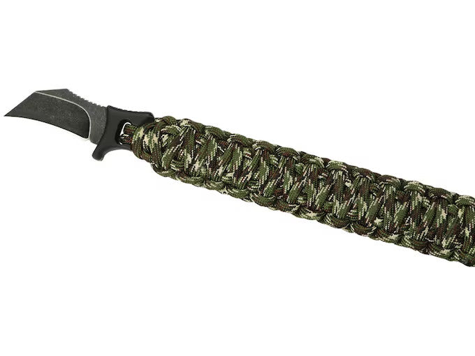 Outdoor Edge Paracord Survival Bracelet with Fixed Blade Knife - Camouflage, Medium