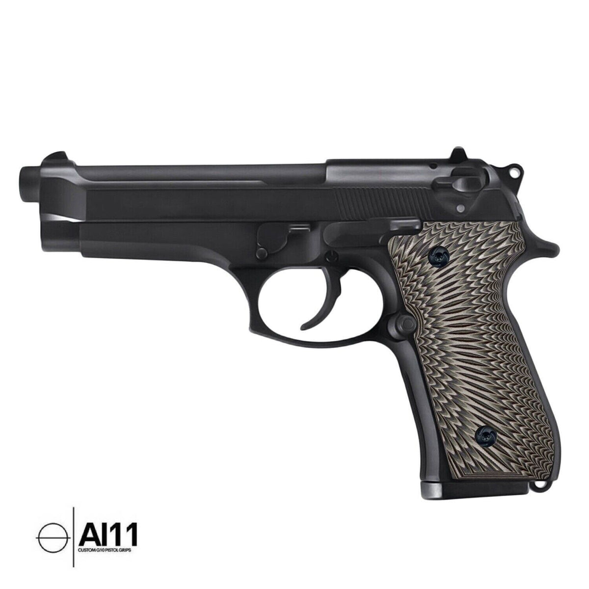 Beretta 92/96 Full Size G10 Grip Set - Green Sunburst Texture for Pistol