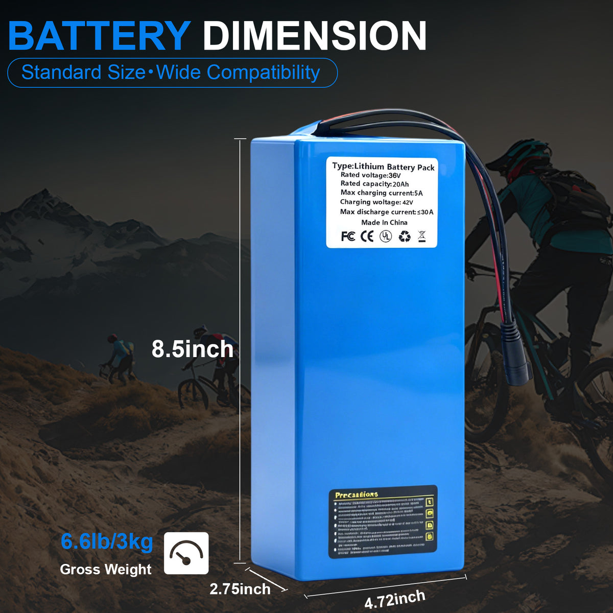 Lithium Battery Pack for E-bike Motors 36V/48V 10-20Ah Power Supply