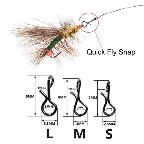 150 Pack Stainless Steel Fly Fishing Snaps - Quick Change Lures & Hooks