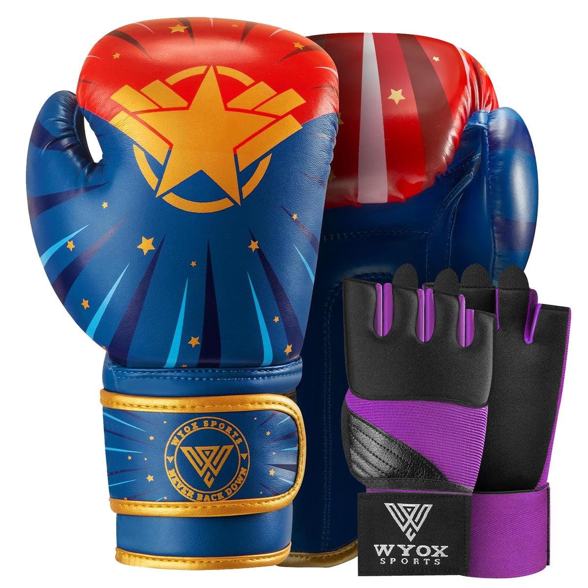 Kids Boxing Gloves & Hand Wrap Set for MMA Kickboxing Training