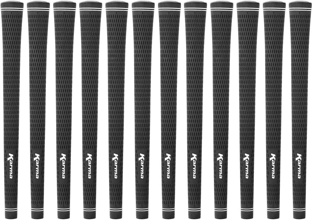 Karma Velour Black Golf Grips Standard Size 51g Round & Ribbed Core
