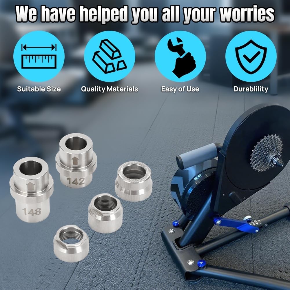 Bike Thru Axle Adapter Kit for Wahoo KICKR Core & V4 (2018+), Stainless Steel