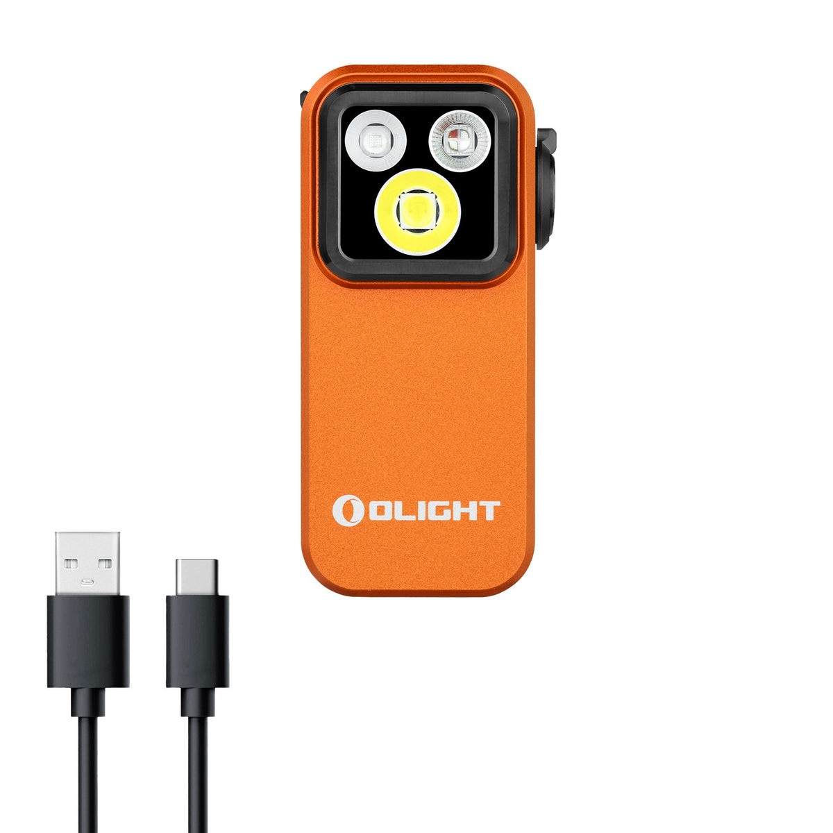 Rechargeable Clip-On Flashlight with 600 Lumens, Multi-Color Modes