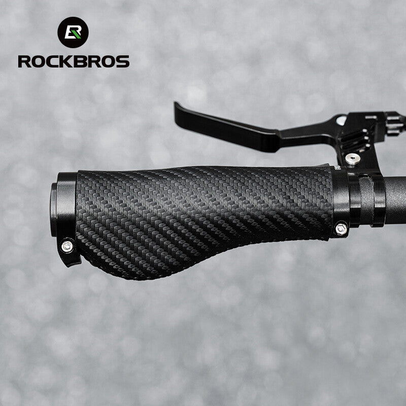 Bike Handlebar Grips Leather Ergonomic Waterproof for Cycling - Black