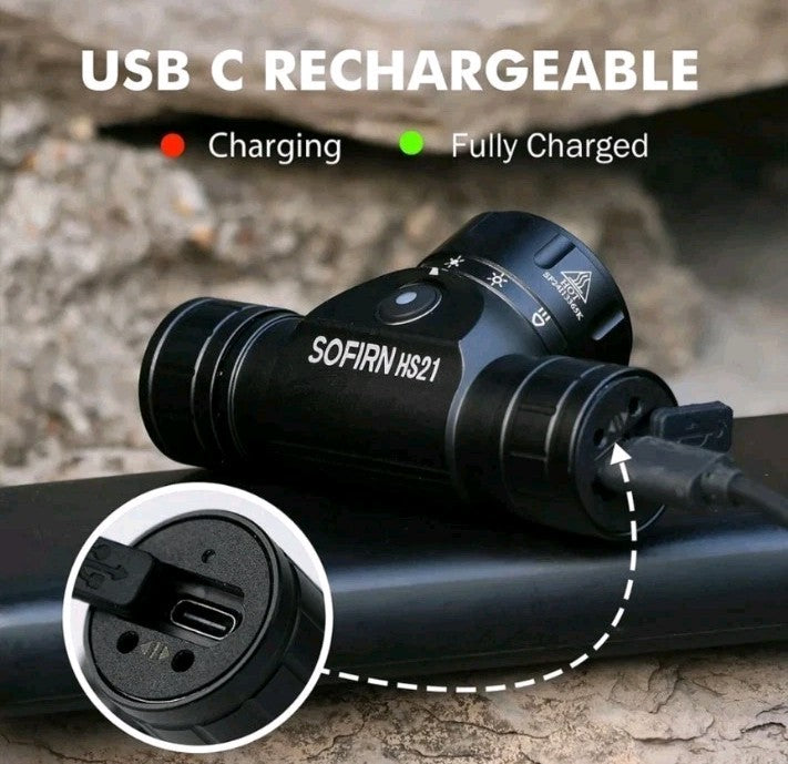 Rechargeable Headlamp with Infrared Switch and 2000lm Brightness