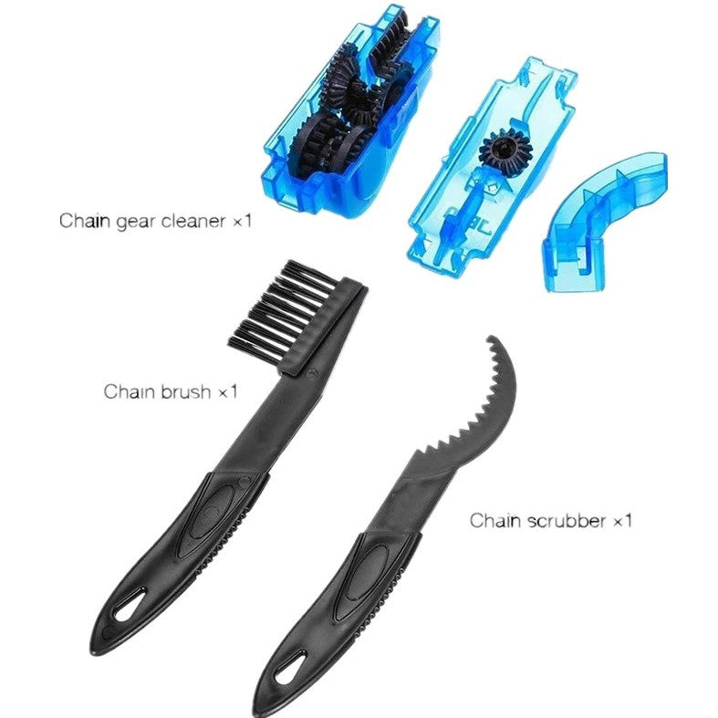 Portable Bicycle Chain Cleaner Kit with Scrubber Brush - Cycling Maintenance Tool