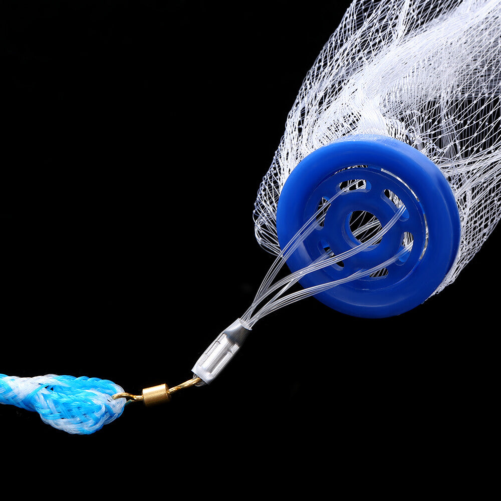 Heavy Duty Fishing Cast Net with Zinc Ring - Easy Throw Strong Nylon Mesh