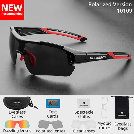 Polarized Cycling Glasses with Removable Lenses and Myopia Frame - Lightweight Sports Eyewear