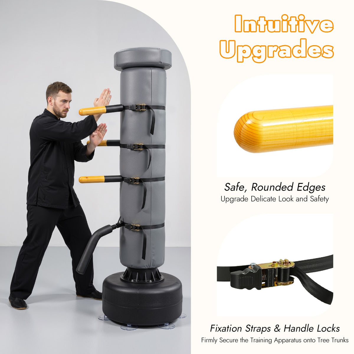 Martial Arts Dummy Arms & Leg Set for Wing Chun Training - Portable Wooden Dummy