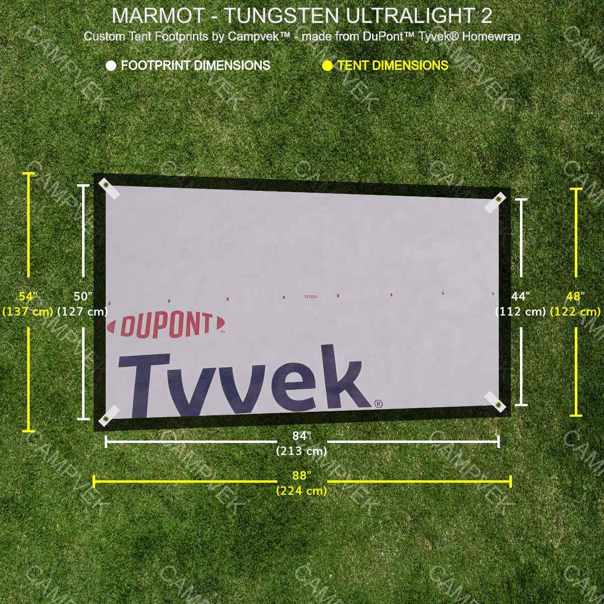 Tyvek Tent Footprint for Marmot Tungsten Ultralight 2 Tent - Lightweight, Waterproof Camping Accessory