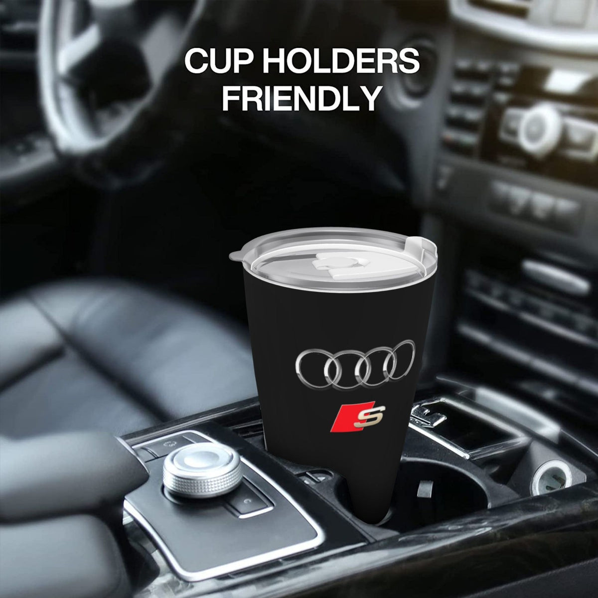 20oz Car Water Bottle Thermos with Cold & Hot Drink Insulation - Black
