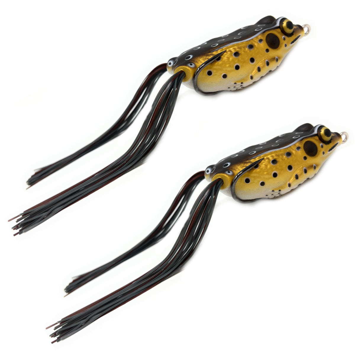 Topwater Bass Fishing Frogs 2.5 Inch 2 Pack - Weedless Hollow Body Lures