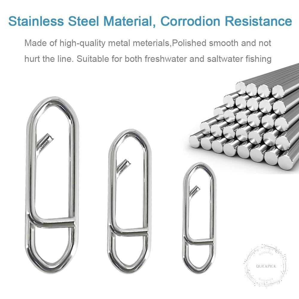 200Pcs Fishing Speed Clips Set - Stainless Steel Quick Change Lure Connectors