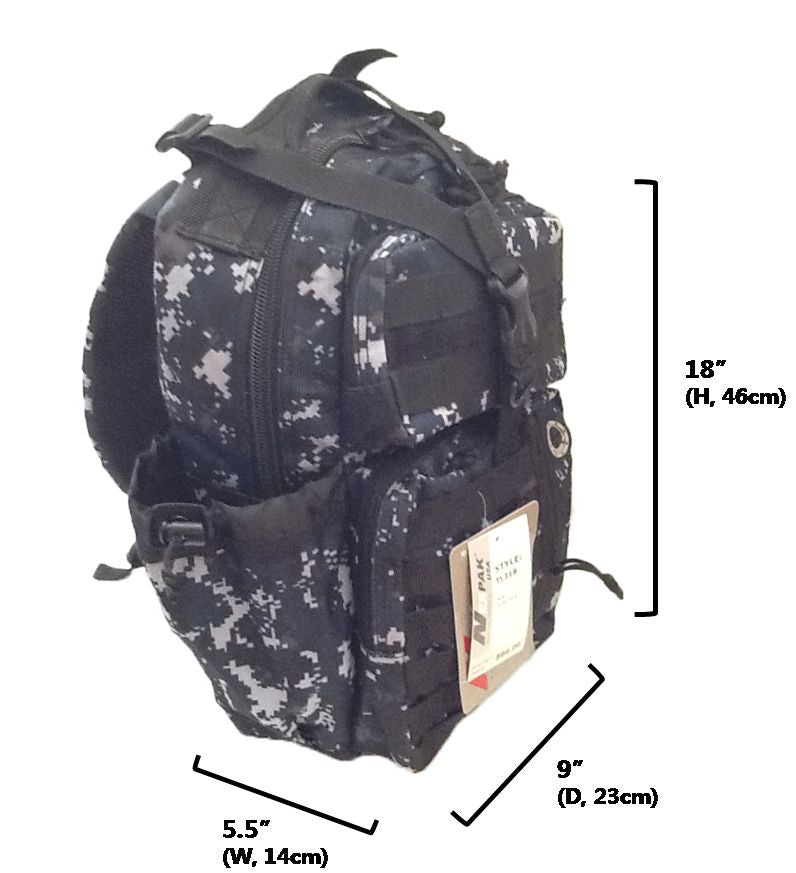 18-Inch Tactical Sling Backpack for Hunting Camping Hiking Navy Blue