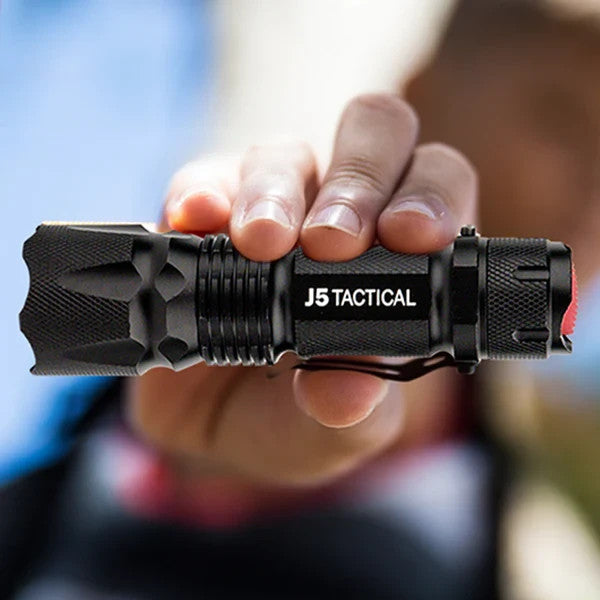 Mini LED Flashlight with Clip 300 Lumens Waterproof Pocket Light - AA Battery