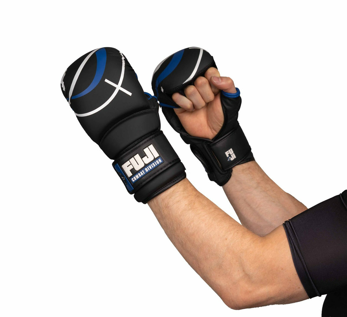 Hybrid MMA Training Gloves for Striking & Grappling - Black