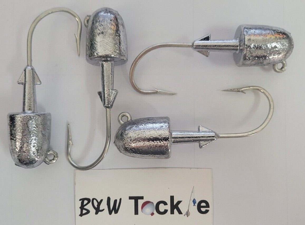 Fishing Bullet Nose Jigs Set with Mustad Hooks - Multiple Weights