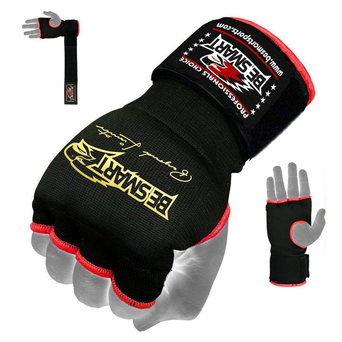 Boxing Hand Wraps Gloves with Padded Knuckles MMA Kickboxing Gloves