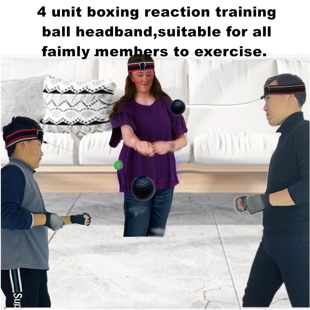 Reflex Boxing Headband Set with Reaction Balls for MMA Kickboxing Training