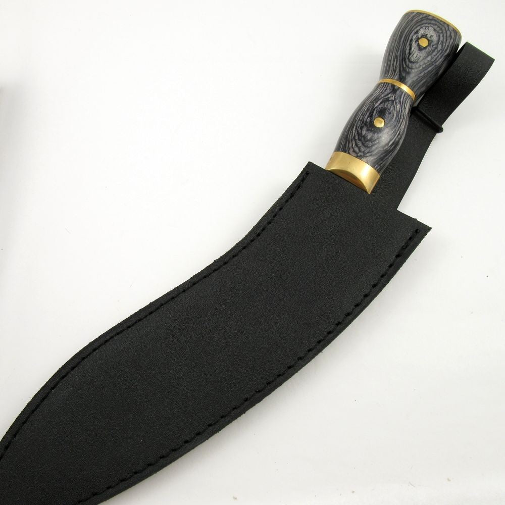 15-Inch Full Tang Nepalese Gurkha Kukri Knife with Leather Sheath