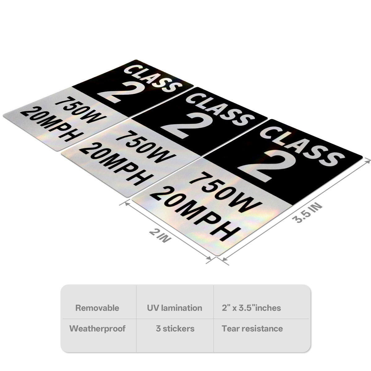 Electric Bicycle Frame Decal Set - 3 Weatherproof Vinyl Stickers for E-Bike Customization